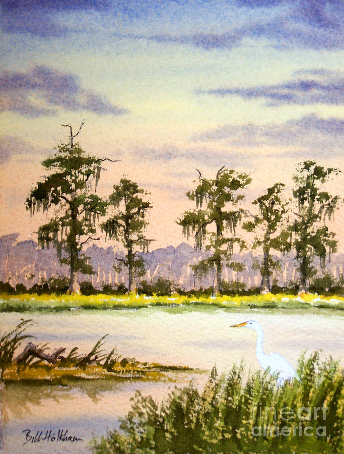 Cypress Sunrise Painting by Bill Holkham