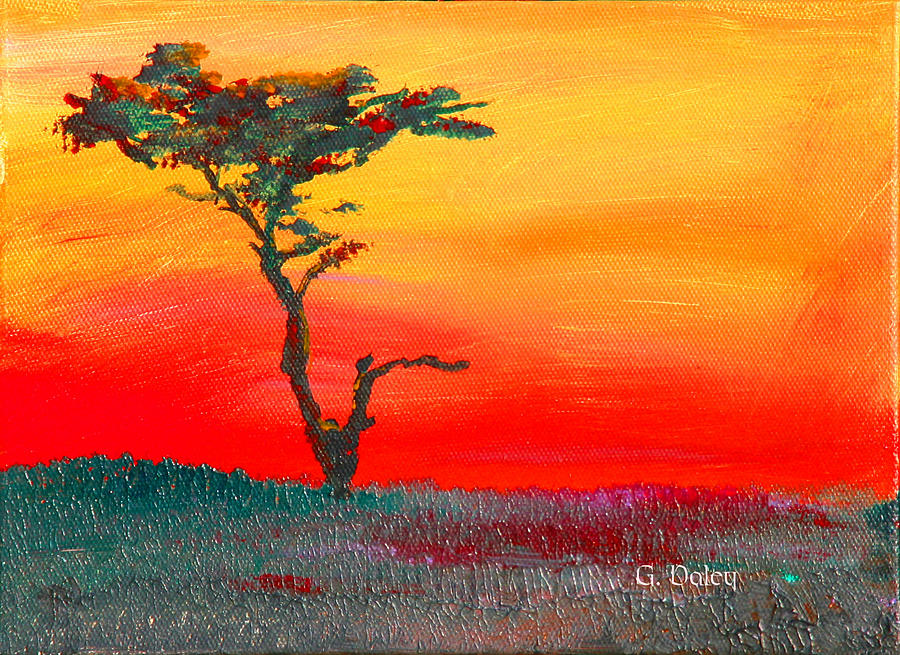 Cypress Sunrise Painting by Gail Daley