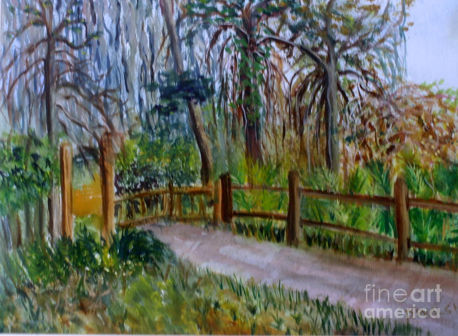 Cypress Trail at Loxahatchee Painting by Donna Walsh
