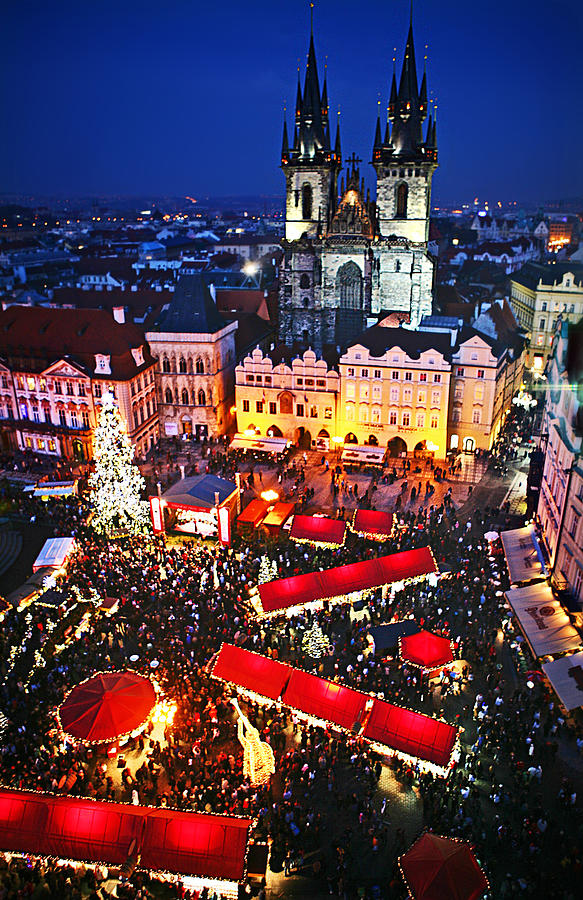 Czech Christmas Markets at Prague Old Town Square Photograph by Nicole Kucera