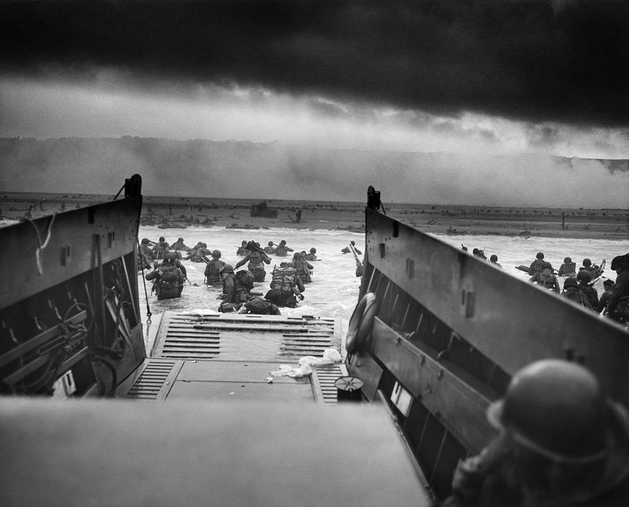D Day Photograph - D-Day Landing by War Is Hell Store