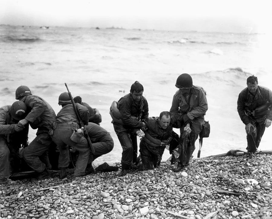 Black And White Photograph - D-Day Wounded by Mountain Dreams