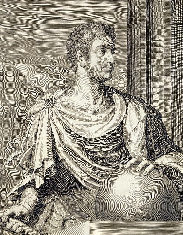 Globe Drawing - D. Octavius Augustus Emperor Of Rome 27 by Titian