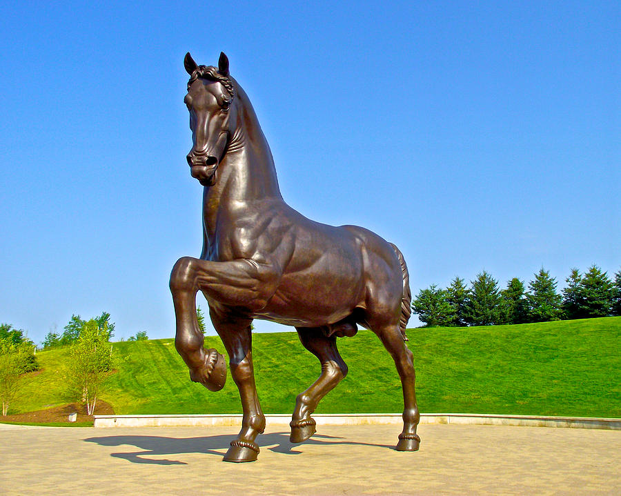 Da Vinci Horse Sculpture in Frederik Meijer Gardens and Sculpture Park in Grand Rapids-Michigan  Photograph by Ruth Hager