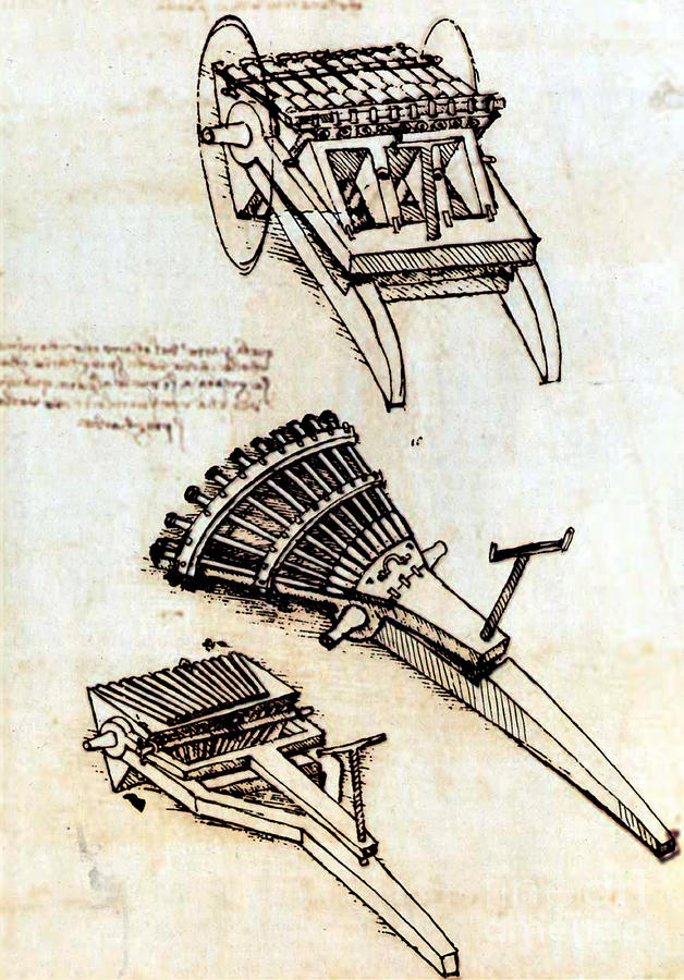 Da Vinci Multi-barrel Gun Designs 1481 Photograph by Science Source