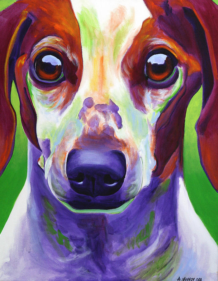 Portrait Painting - Dachshund - Cooper by Dawg Painter