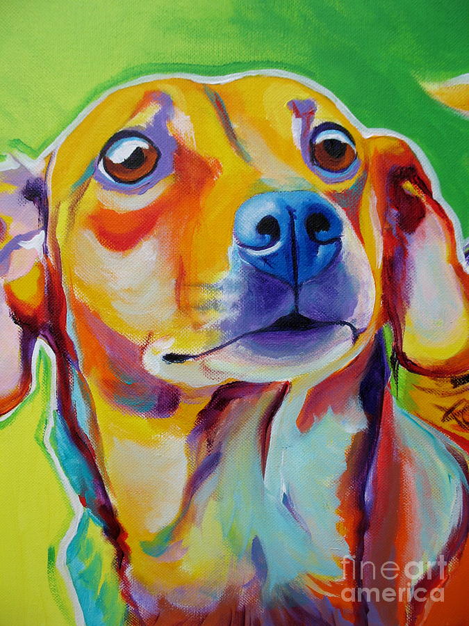 Dog Painting - Chiweenie - Little Dog by Dawg Painter