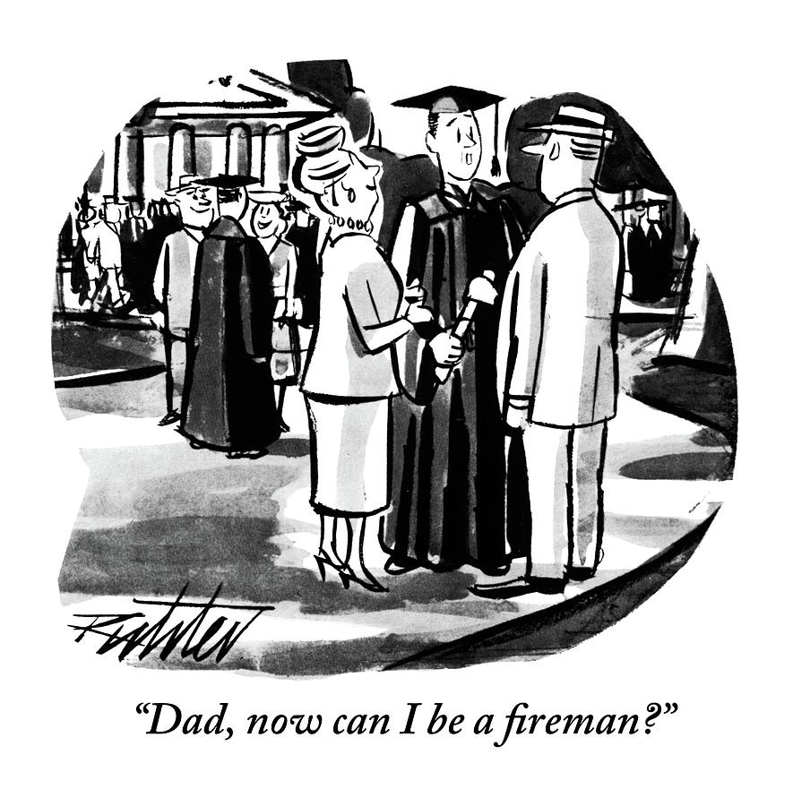 Now Can I Be A Fireman? Drawing by Mischa Richter