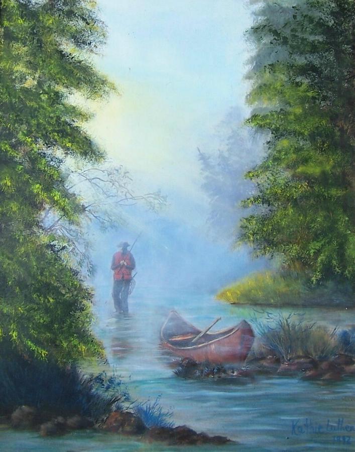 Daddy Loves Fishing Painting by Kathleen Luther