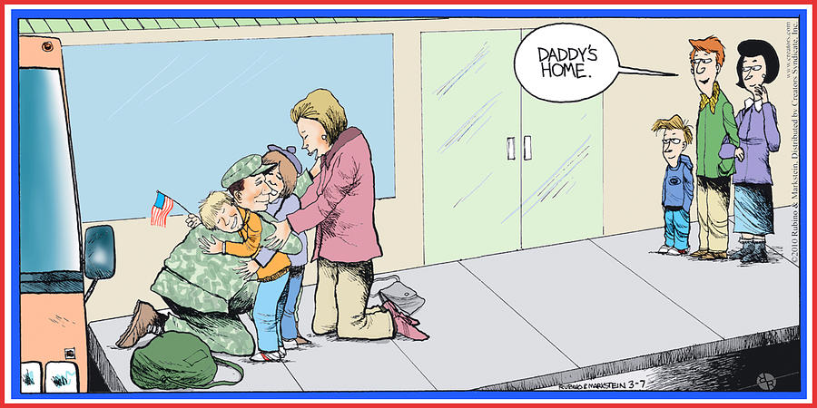 Daddys Home Military Veteran Homecoming Painting by Tony Rubino