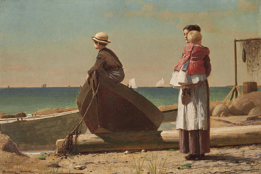 Winslow Homer Painting - Dads Coming by Celestial Images