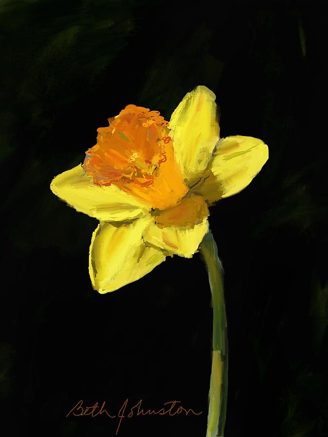 Daffodil Painting by Beth Johnston