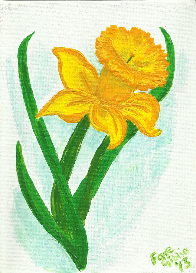 Nature Painting - Daffodil Dance by Faye Giblin