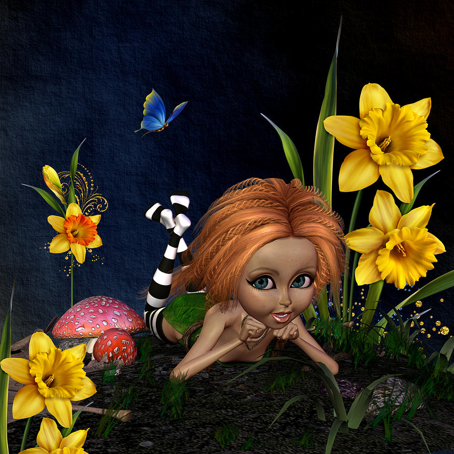 Daffodil Garden Digital Art