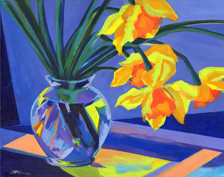Daffodil Geometry Painting by Tanya Filichkin