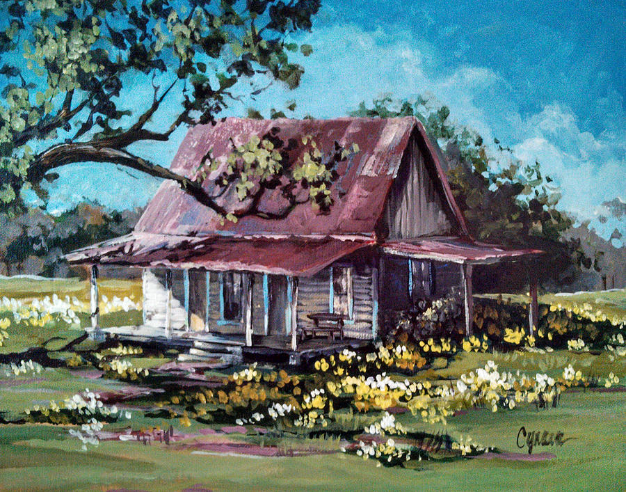 Daffodil Hill Painting by Cynara Shelton