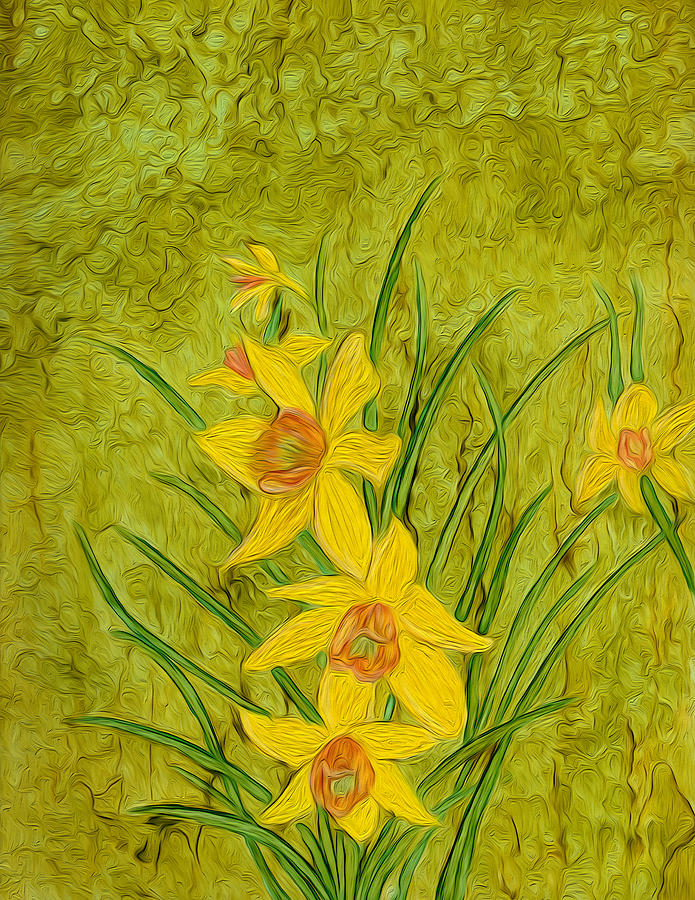Flower Painting - Daffodil by Laurie Williams