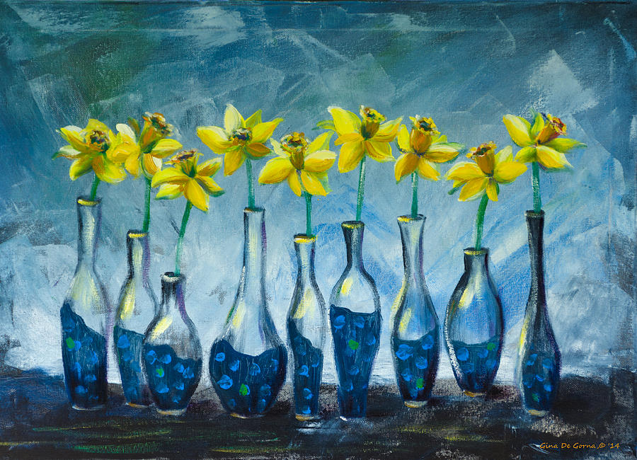 Daffodils Painting by Gina De Gorna