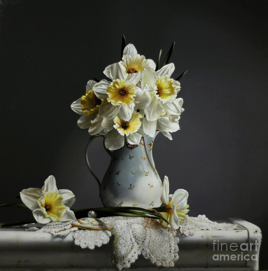 Flower Painting - Daffodils by Lawrence Preston