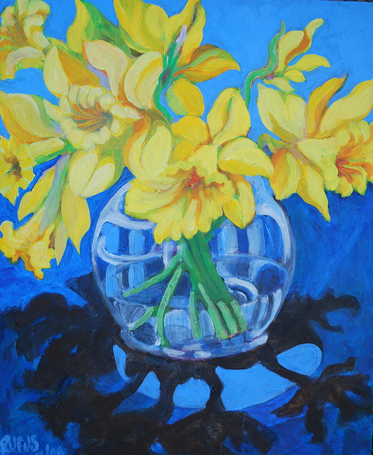Flowers Painting - Daffodils by Rufus Norman Flowers Painting - Daffodils by Rufus Norman