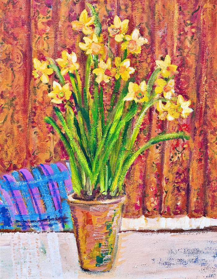 Daffodils Painting by Wendy Le Ber - Fine Art America