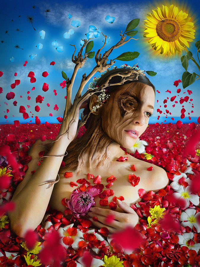 Sunflower Digital Art - Dafne   Hit in the physical but hurt the soul by Alessandro Della Pietra