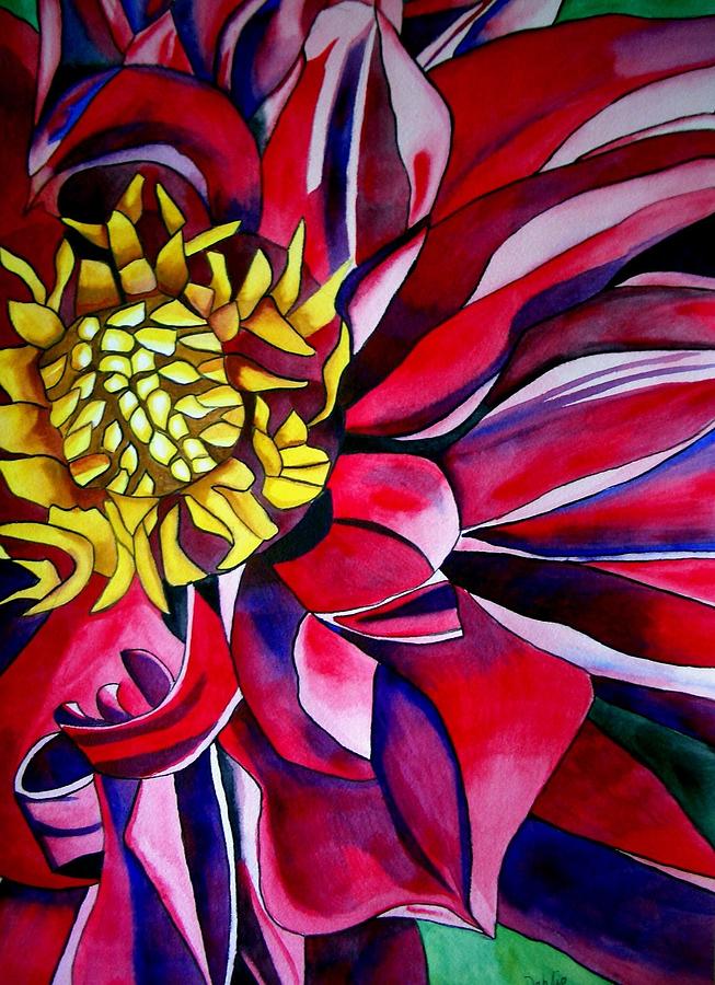 Dahlia Painting - Dahlia in macro style by Sacha Grossel Dahlia Painting - Dahlia in macro style by Sacha Grossel
