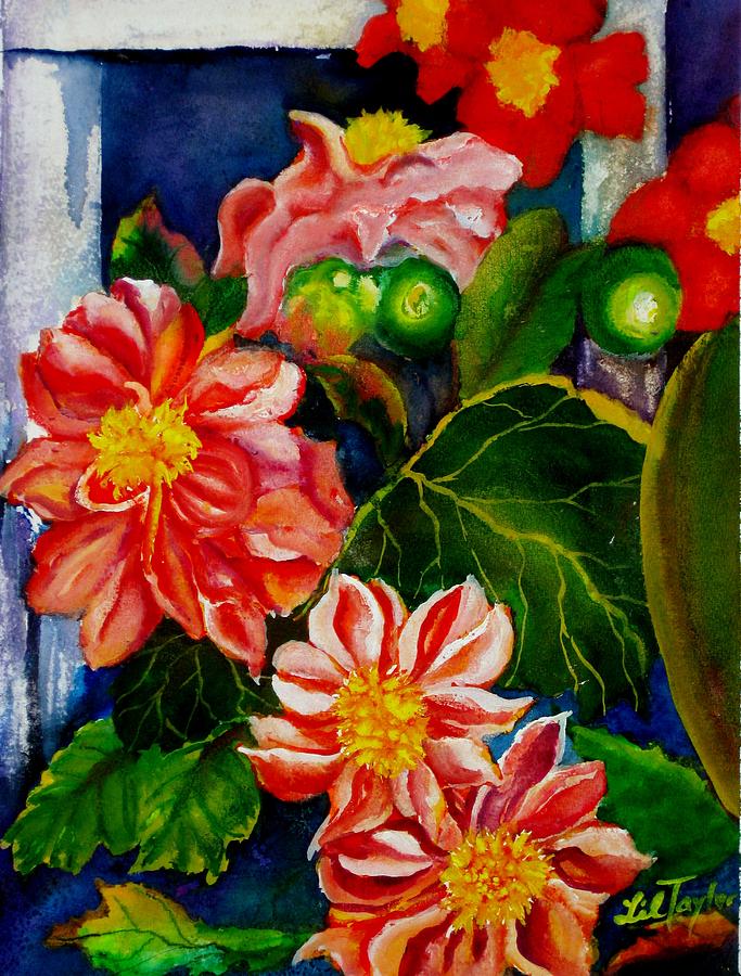 Flower Painting - Dahlias by Lil Taylor