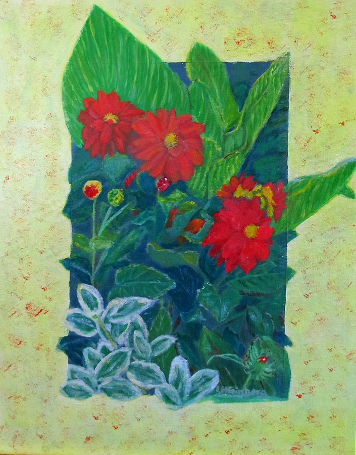Dahlias Painting by Linda Feinberg