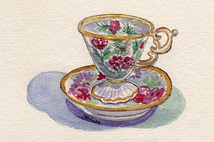 Dainty Tea Cup Painting by Julie Maas