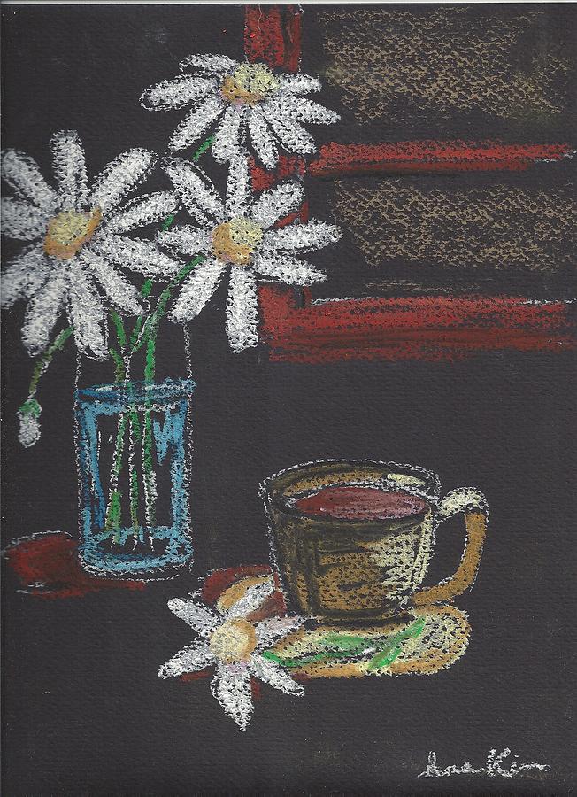 Daisies and morning coffee Drawing by Hae Kim