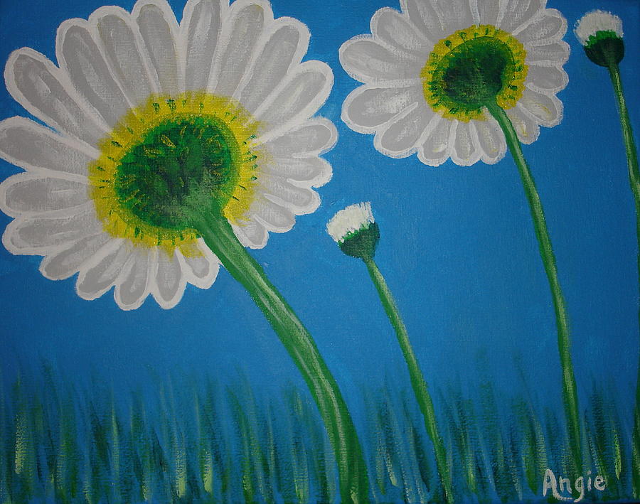 Daisies Painting by Angie Butler