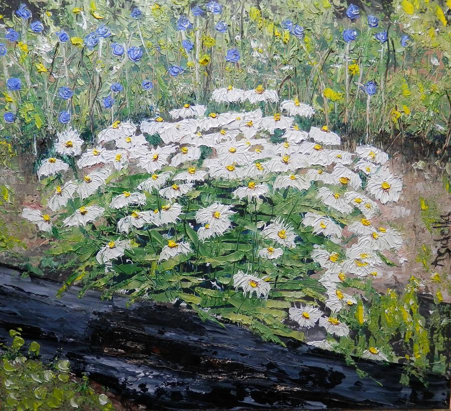 Daisies Painting by Annamarie Sidella-Felts