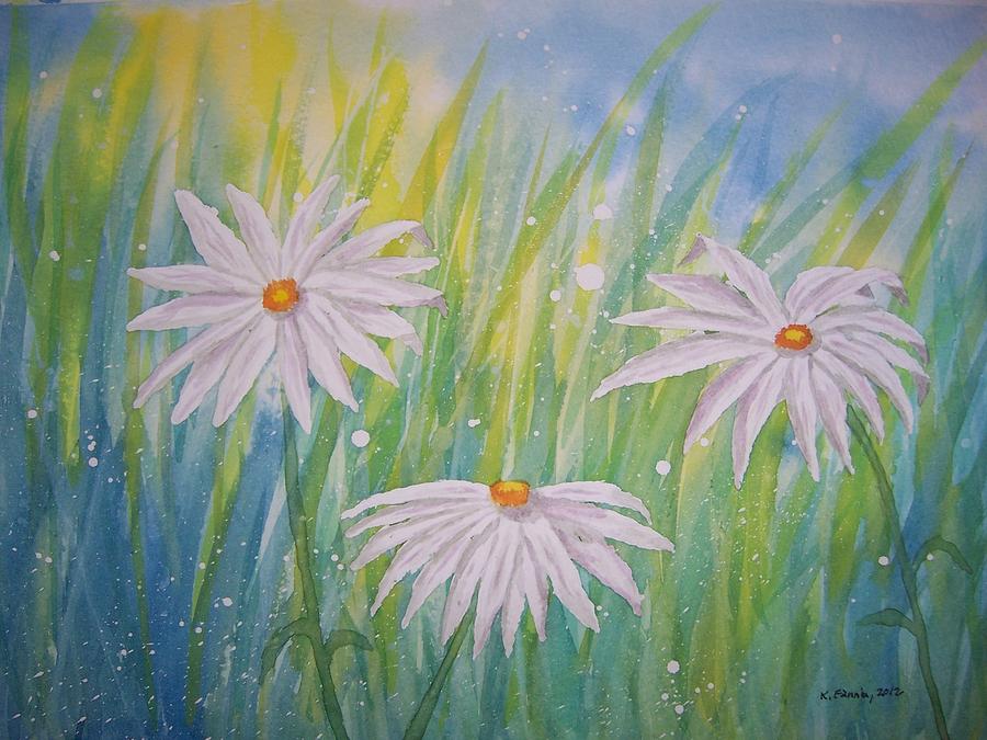 Daisies Painting by B Kathleen Fannin