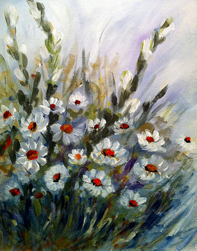 Daisies Painting by Dorothy Maier