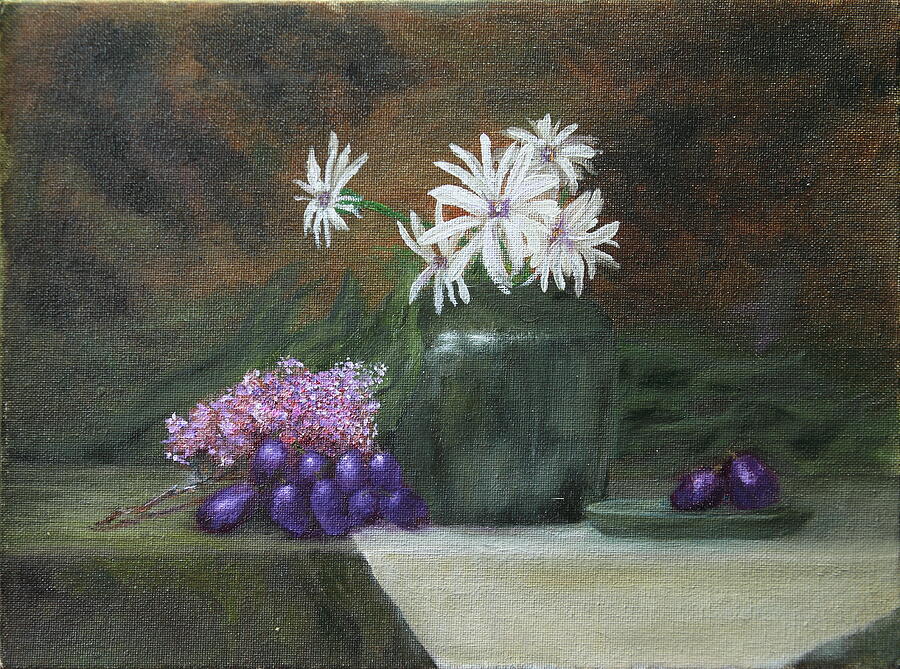 Daisies in Green Vase by DG Ewing Daisies in Green Vase by DG Ewing