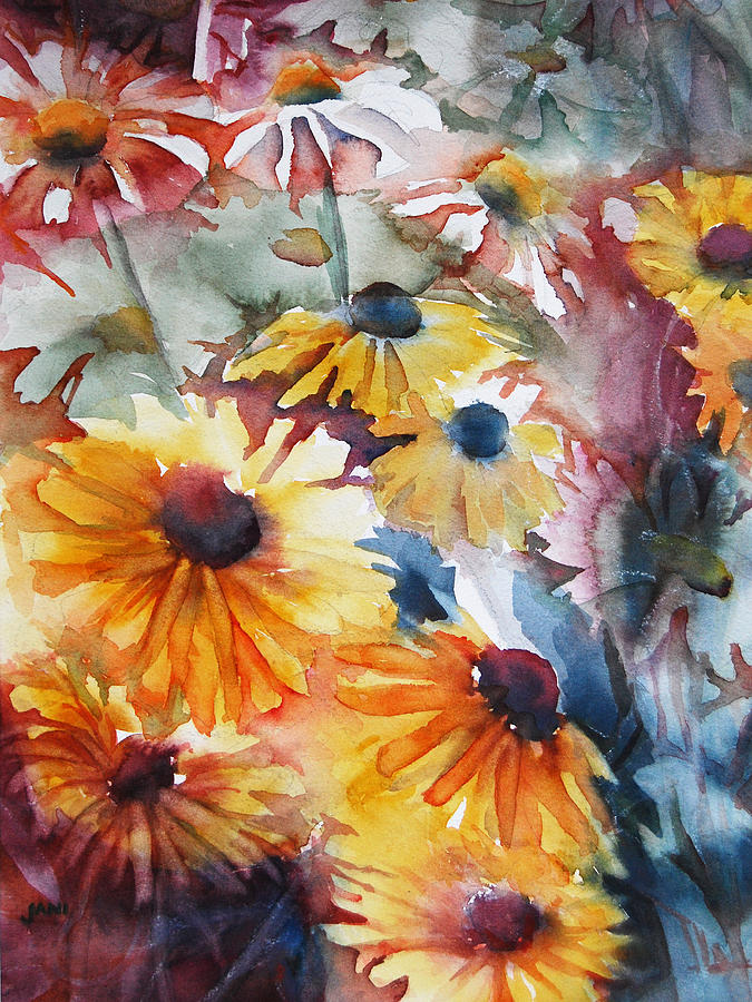 Daisies Painting by Jani Freimann