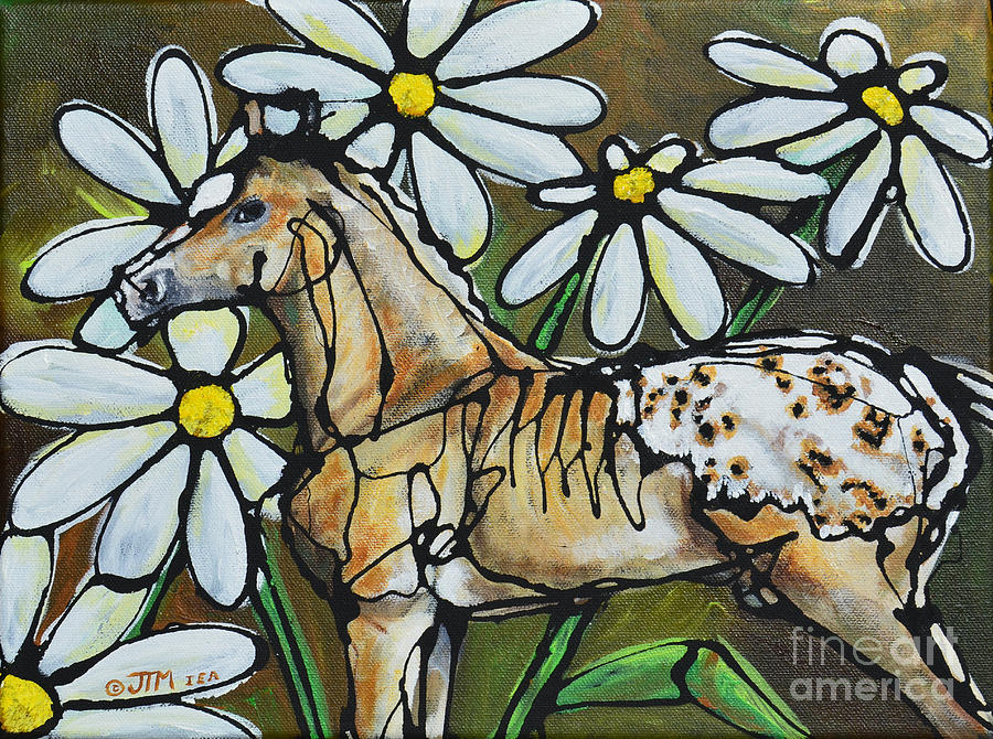 Daisies on my Britches Painting by Jonelle T McCoy