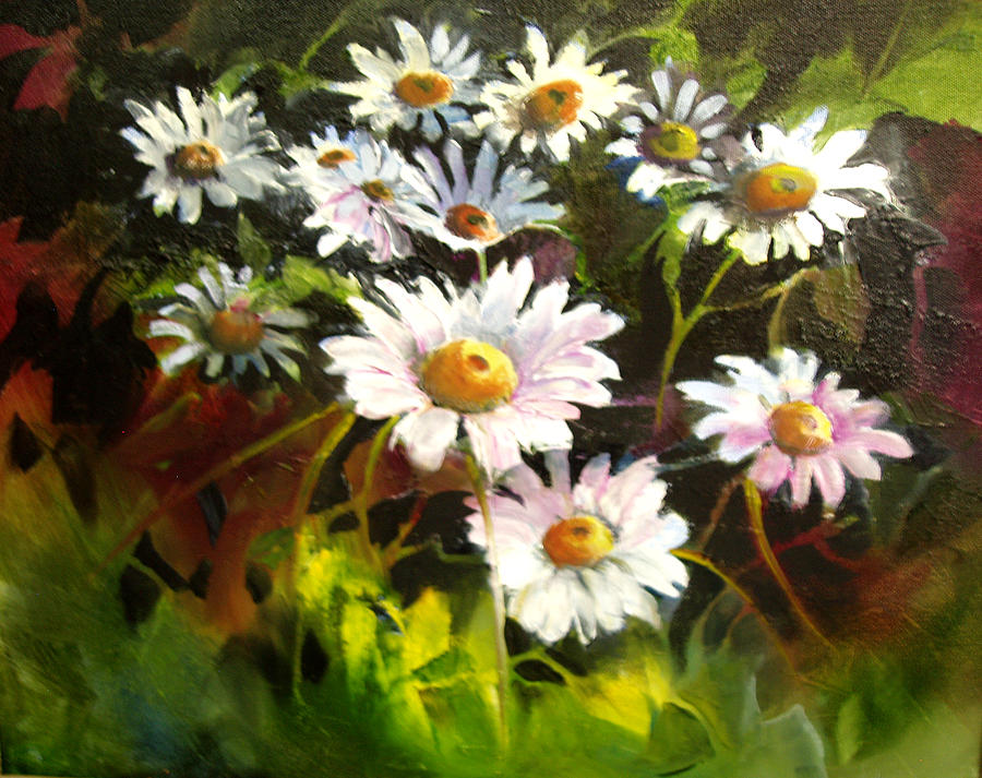 Flower Painting - Daisies by Robert Carver