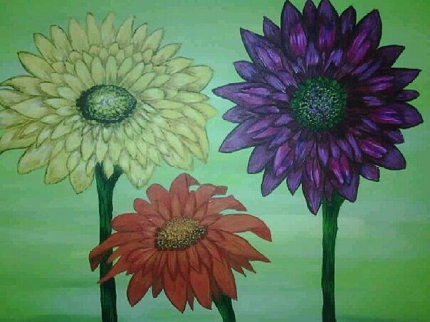 Daisy Painting - Daisies by Valorie Cross