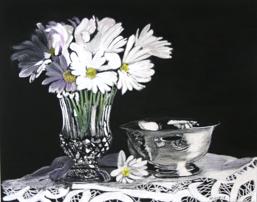 Daisies With Lace Pastel by Michele Turney