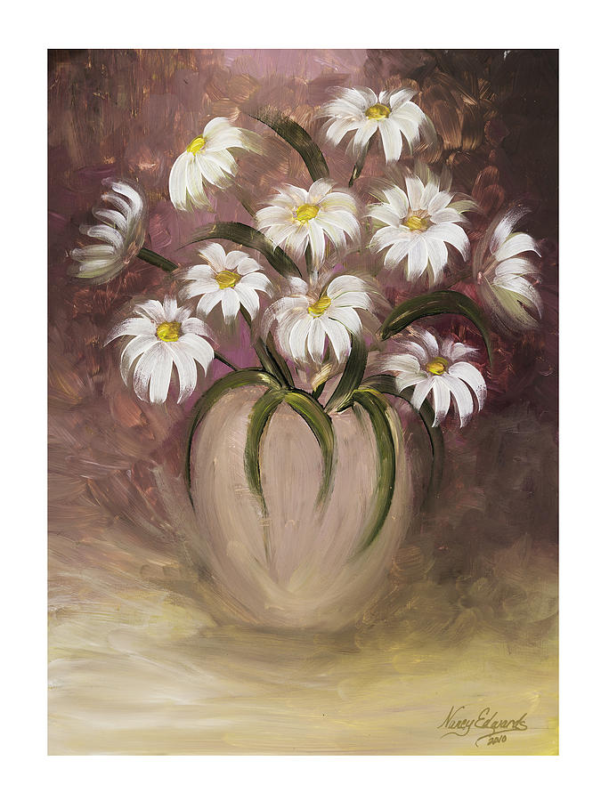 Daisy Delight Painting by Nancy Edwards