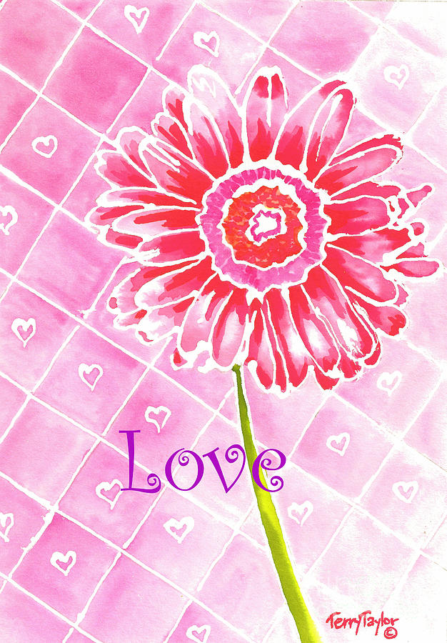 Daisy Loves Love Painting by Terry Taylor