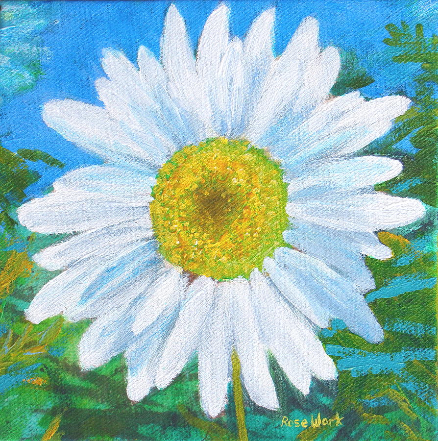 Daisy Close Up Painting By Rose Wark - Fine Art America