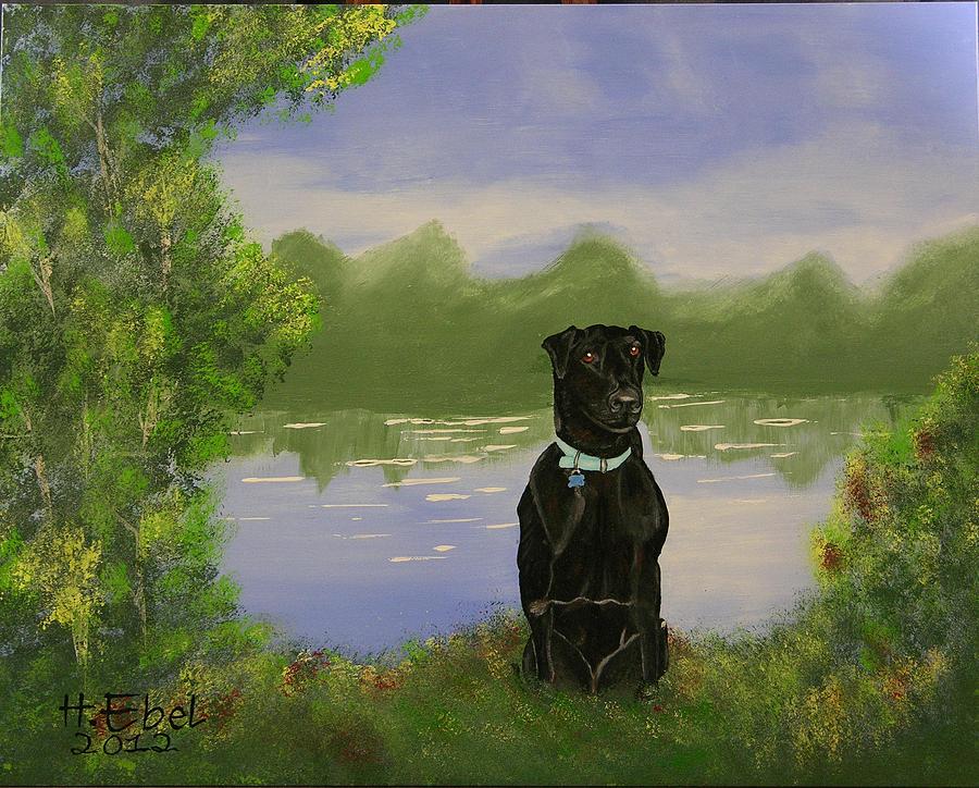 Dog Painting - Daisy The Black Lab by Hubert Ebel