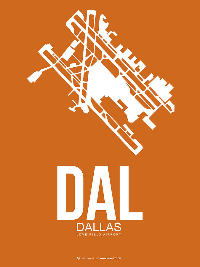 Dallas Digital Art - DAL Dallas Airport Poster 2 by Naxart Studio