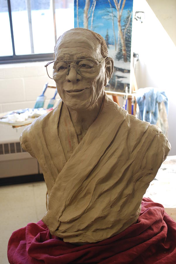 Dalai Lama Sculpture by Lanny Johnson - Pixels