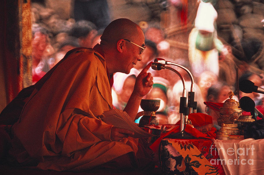 Celebrity Photograph - Dalai Lama, Nobel Prize 1989 by Kazuyoshi Nomachi
