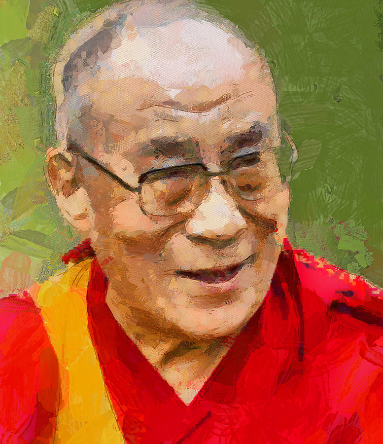 Dalai Lama Digital Art by Yury Malkov