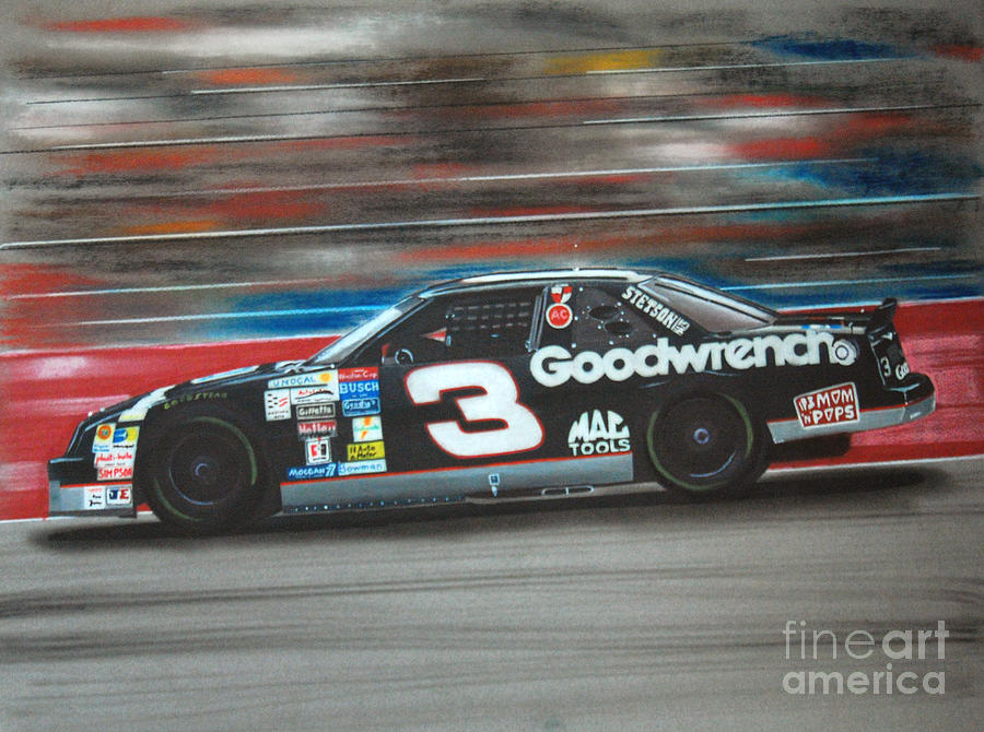 Car Drawing - Dale Earnhardt Goodwrench Chevrolet by Paul Kuras